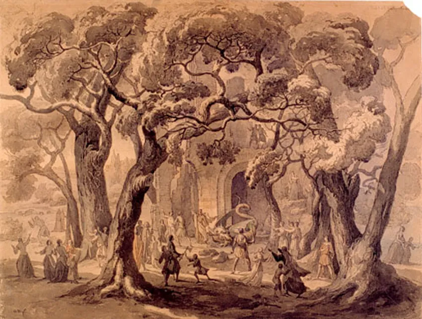 Saint Clément affrontant le Graoully, dragon processionnel de Metz, par Auguste Migette (XIXe siècle).