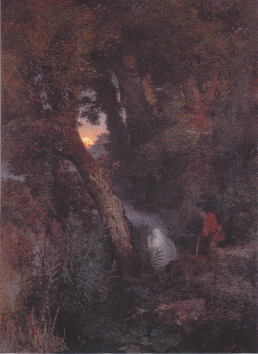 Das Irrlicht (Le Feu follet), peinture d'Arnold Böcklin, XIXe siècle.
