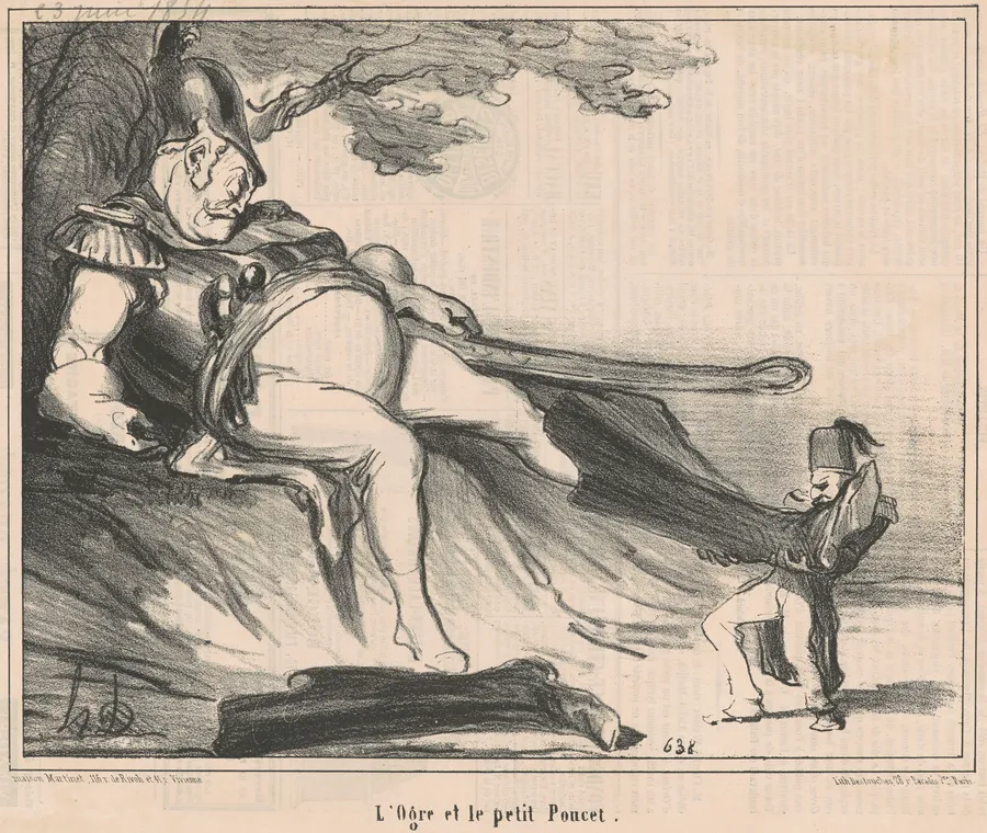 L'ogre et le petit poucet, lithographie d'Honoré Daumier, XIXe siècle (National Gallery of Art, Washington).