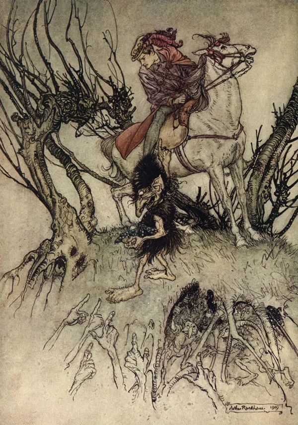 Illustration d'Arthur Rackham pour Undine de La Motte-Fouqué, édition de 1909.