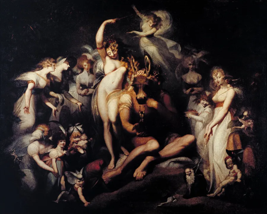 « Titania and Bottom » de Johann Heinrich Füssli (vers 1790) : la reine des fées ensorcelée (Tate Britain, Londres).