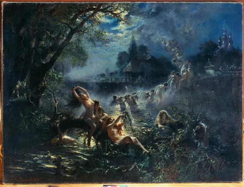 « Roussalki », huile de Konstantin Makovski, 1879, conservée au musée Russe.