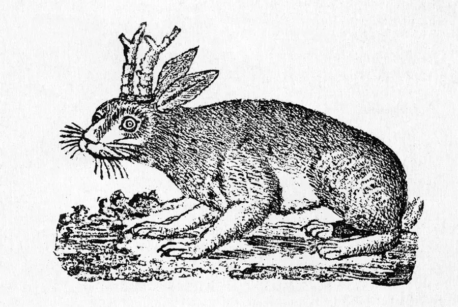 Représentation d'un lièvre cornu publiée en 1836.