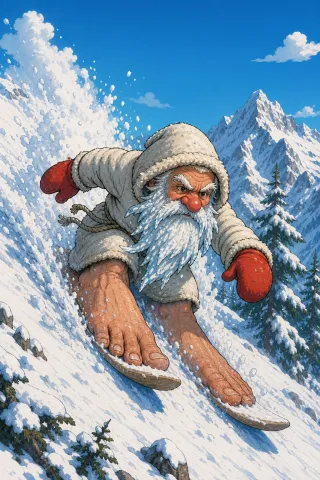 Barbegazi, créature du folklore (Alpes)