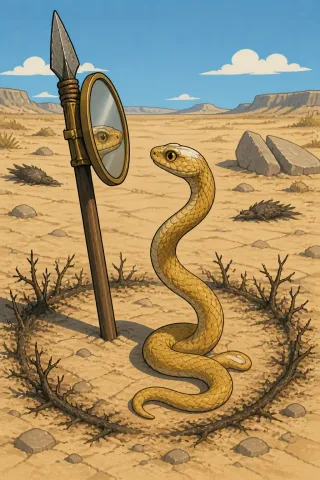 Basilic, créature du folklore (Cyrénaïque)