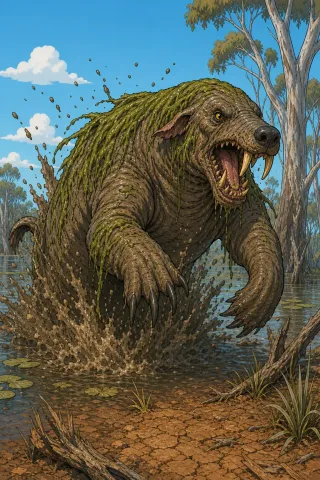 Bunyip, créature du folklore (Australie)