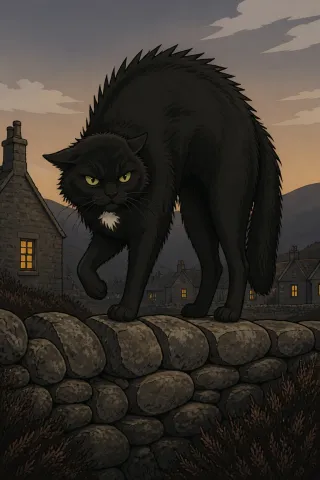 Cat Sìth, créature du folklore (Highlands d'Écosse)