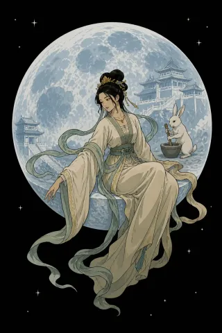 Chang'e, Dame de la Lune, créature du folklore (Chine)