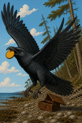 Grand Corbeau, créature du folklore (Côte du Pacifique nord-ouest)