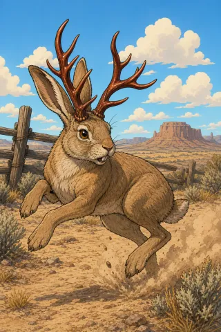 Jackalope, créature du folklore (Wyoming)
