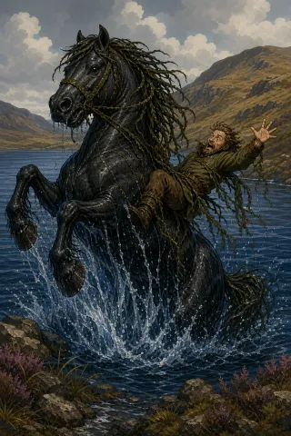 Kelpie, créature du folklore (Écosse)