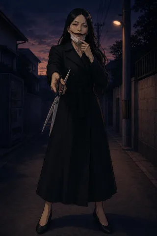 Kuchisake-onna, créature du folklore (Gifu)