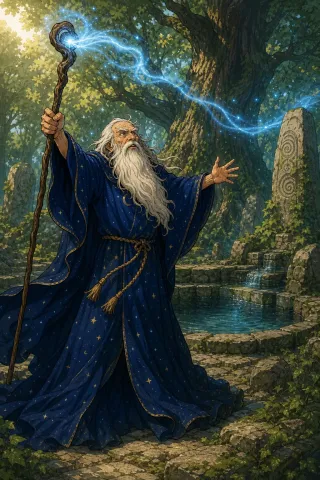 Merlin, créature du folklore (Brocéliande)