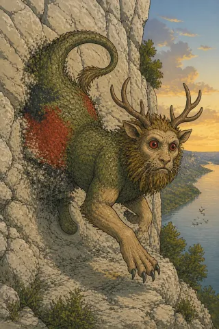 Piasa, créature du folklore (Falaises du Mississippi, Illinois)