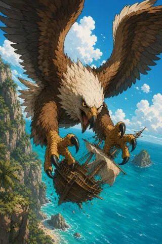 Oiseau Roc, créature du folklore (Océan Indien)
