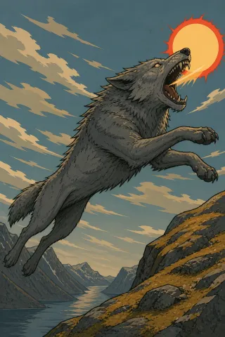 Sköll, créature du folklore (Scandinavie)