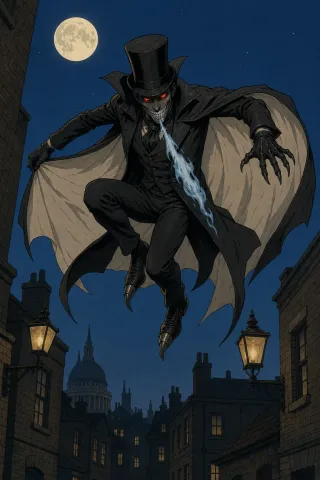 Spring-heeled Jack, créature du folklore (Londres victorien)