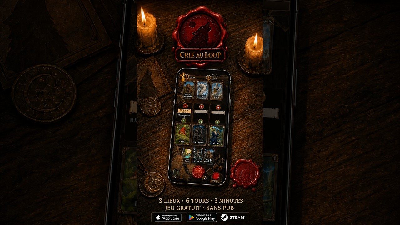 Aperçu du jeu Crie au loup sur téléphone, entre deux chandelles